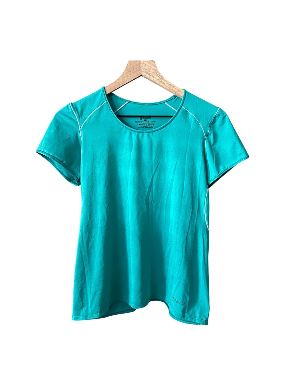Patagonia Common Threads Capilene Short Sleeve Teal Shirt Large Womens